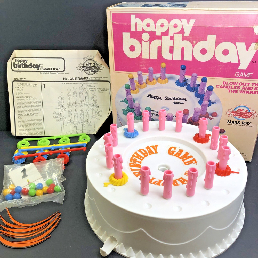 Vintage 1978 Happy Birthday Game Marx Toys Blow Out The Candles Be The Winner US